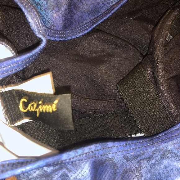 Vintage Shiny Blue Snakeskin Bathing Suit - Picture 10 of 11